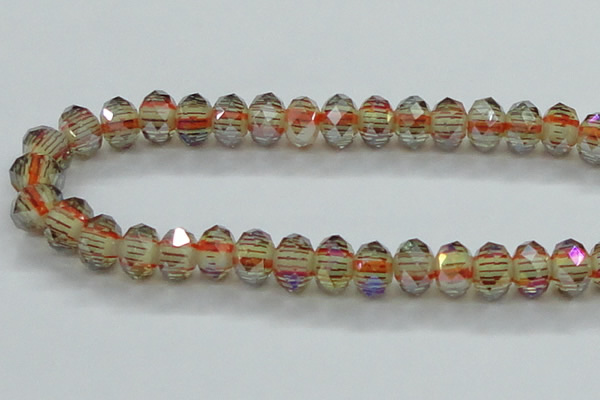 CLG56 13 inches 9*12mm faceted rondelle handmade lampwork beads