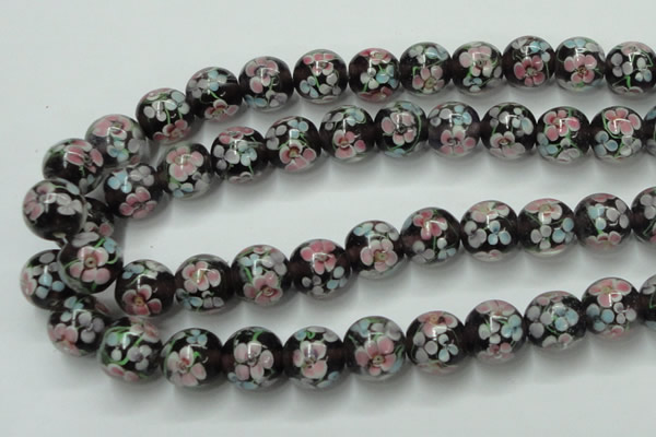 CLG765 15 inches 12mm round lampwork glass beads wholesale