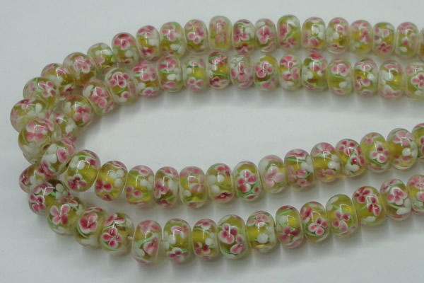 CLG770 14.5 inches 8*12mm rondelle lampwork glass beads wholesale