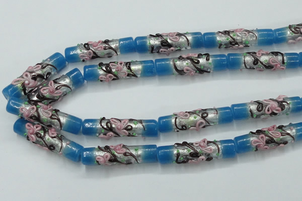 CLG786 15.5 inches 10*40mm cylinder lampwork glass beads wholesale