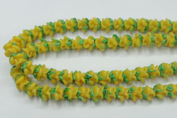 CLG793 15.5 inches 11*13mm rose lampwork glass beads wholesale