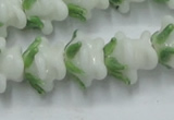 CLG796 15.5 inches 11*13mm rose lampwork glass beads wholesale