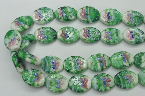 CLG798 15.5 inches 22*28mm oval lampwork glass beads wholesale