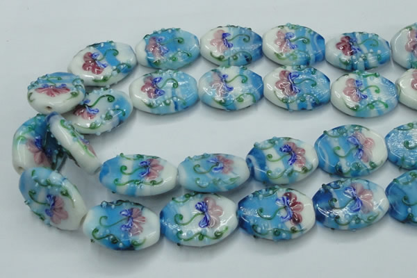 CLG799 15.5 inches 22*28mm oval lampwork glass beads wholesale