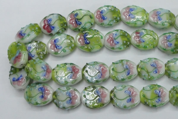 CLG803 15.5 inches 22*28mm oval lampwork glass beads wholesale