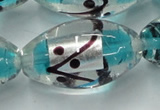 CLG857 15.5 inches 16*28mm rice lampwork glass beads wholesale