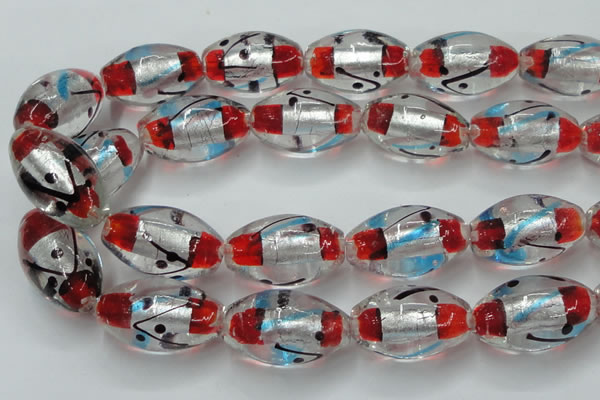 CLG858 15.5 inches 16*28mm rice lampwork glass beads wholesale