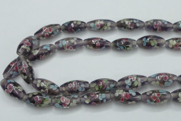 CLG871 15.5 inches 10*20mm rice lampwork glass beads wholesale