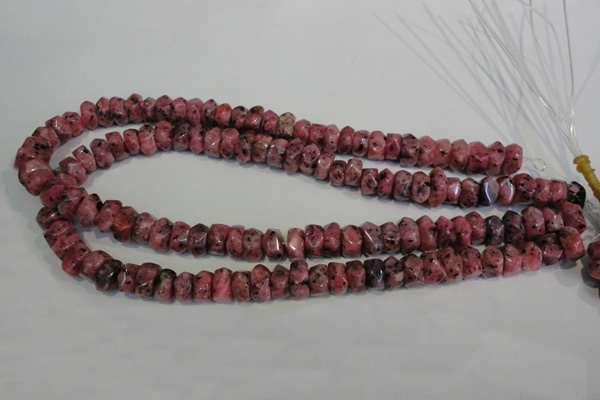 CLJ247 15.5 inches 6*11mm faceted nuggets dyed sesame jasper beads