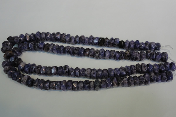 CLJ248 15.5 inches 6*11mm faceted nuggets dyed sesame jasper beads