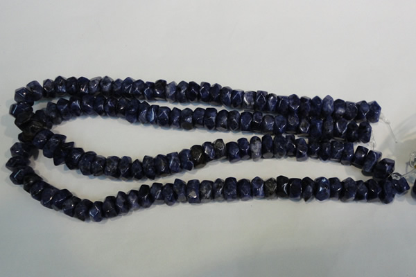 CLJ249 15.5 inches 6*11mm faceted nuggets dyed sesame jasper beads