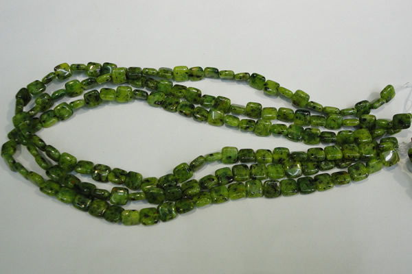 CLJ251 15.5 inches 8*8mm square dyed sesame jasper beads wholesale