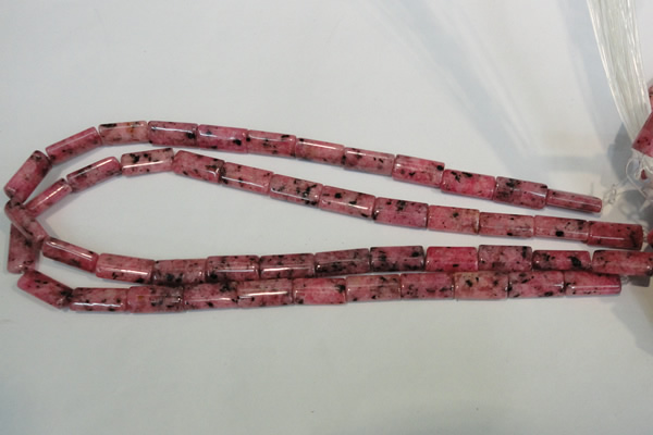 CLJ302 15.5 inches 8*16mm flat tube dyed sesame jasper beads wholesale