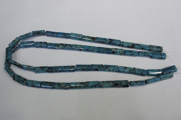 CLJ305 15.5 inches 8*16mm flat tube dyed sesame jasper beads wholesale