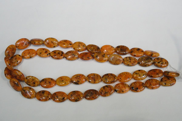 CLJ322 15.5 inches 13*18mm oval dyed sesame jasper beads wholesale