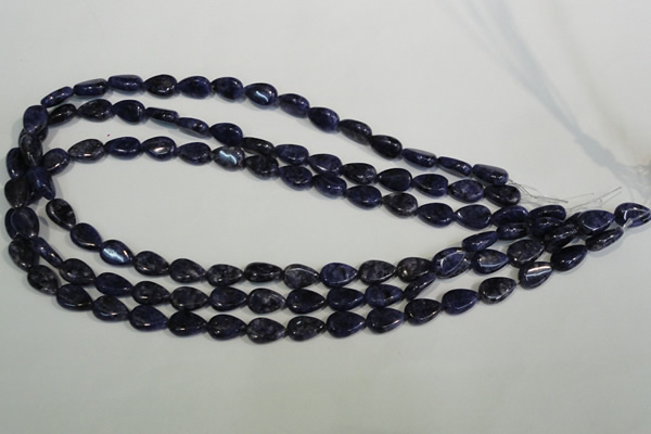CLJ332 15.5 inches 8*12mm flat teardrop dyed sesame jasper beads