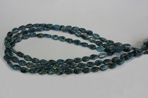 CLJ333 15.5 inches 8*12mm flat teardrop dyed sesame jasper beads