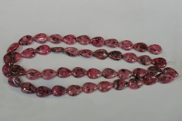 CLJ337 15.5 inches 13*18mm flat teardrop dyed sesame jasper beads