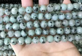 CLJ431 15.5 inches 8mm faceted round sesame jasper beads