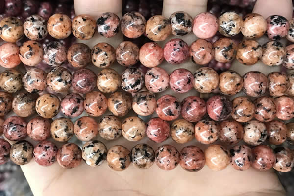 CLJ508 15.5 inches 4mm,6mm,8mm,10mm & 12mm round sesame jasper beads