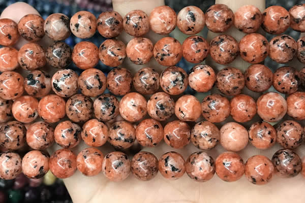CLJ509 15.5 inches 4mm,6mm,8mm,10mm & 12mm round sesame jasper beads