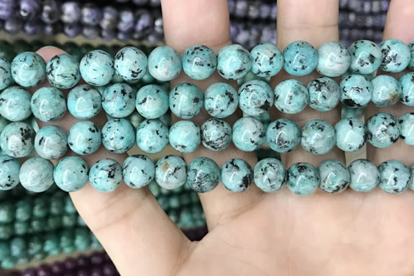 CLJ518 15.5 inches 4mm,6mm,8mm,10mm & 12mm round sesame jasper beads