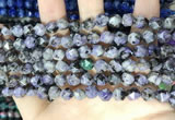CLJ625 15 inches 8mm faceted nuggets sesame jasper beads