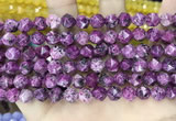 CLJ626 15 inches 8mm faceted nuggets sesame jasper beads