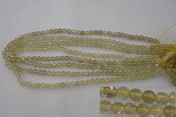CLQ161 15.5 inches 6mm faceted round natural lemon quartz beads