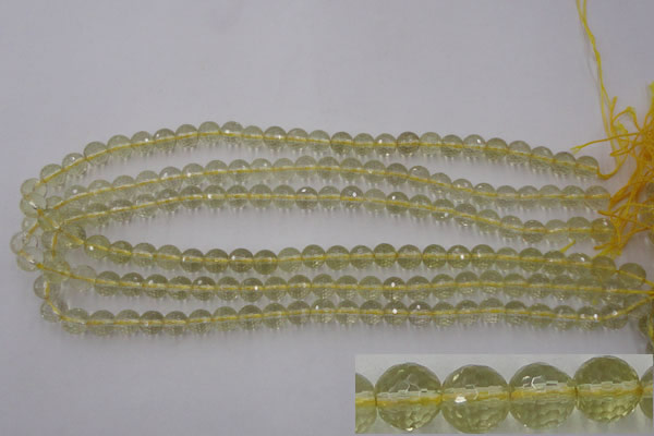 CLQ162 15.5 inches 8mm faceted round natural lemon quartz beads
