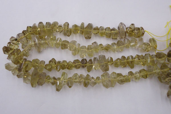 CLQ171 6*8mm – 10*16mm faceted nuggets natural lemon quartz beads