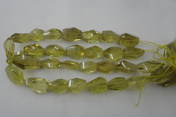 CLQ175 14*20mm – 16*28mm faceted nuggets natural lemon quartz beads
