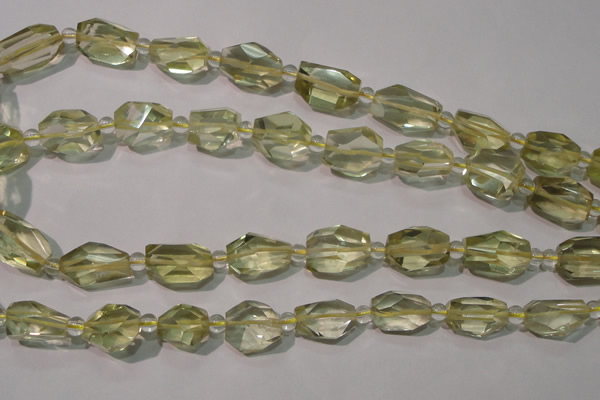 CLQ258 15.5 inches 10*14mm – 12*16mm faceted nuggets lemon quartz beads