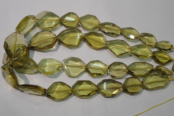 CLQ262 15.5 inches 10*25mm – 25*33mm faceted freeform lemon quartz beads