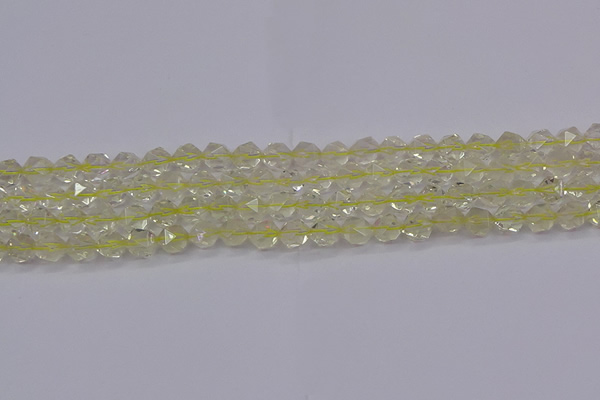 CLQ312 15.5 inches 8mm faceted nuggets lemon quartz beads
