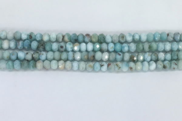CLR101 15.5 inches 4*6mm faceted rondelle larimar gemstone beads