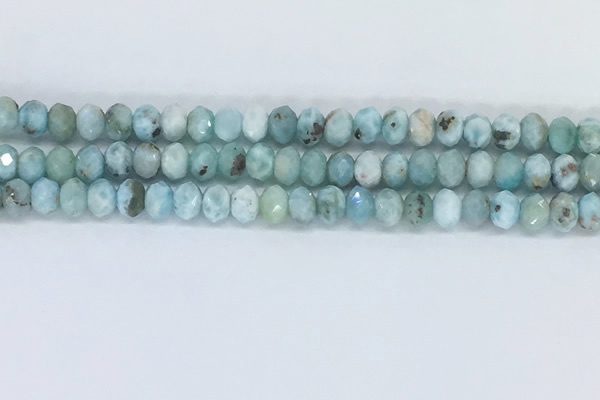 CLR102 15.5 inches 4*7mm faceted rondelle larimar gemstone beads
