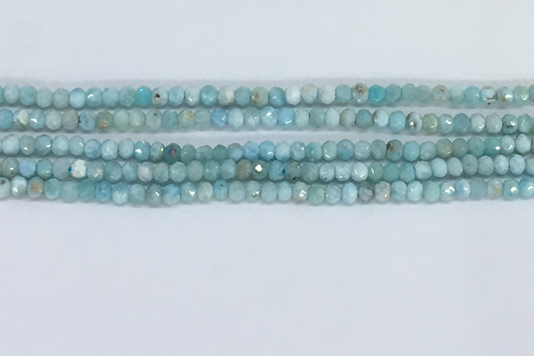 CLR108 15.5 inches 2*3mm faceted rondelle natural larimar beads