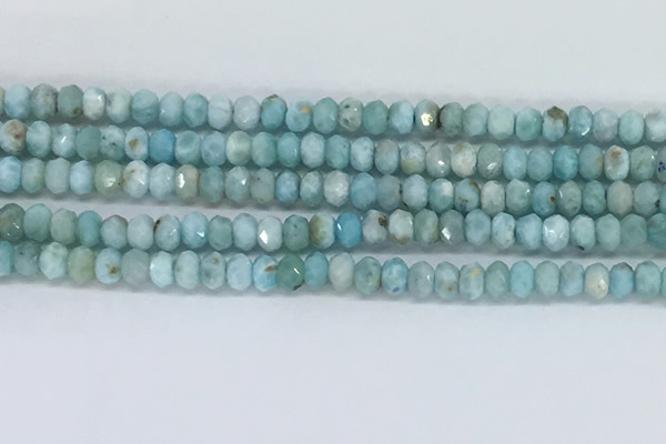 CLR109 15.5 inches 2.5*4mm faceted rondelle natural larimar beads