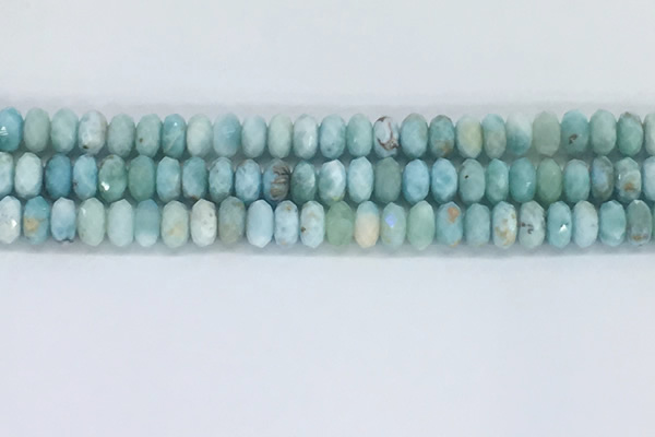 CLR111 15.5 inches 4*6mm faceted rondelle natural larimar beads