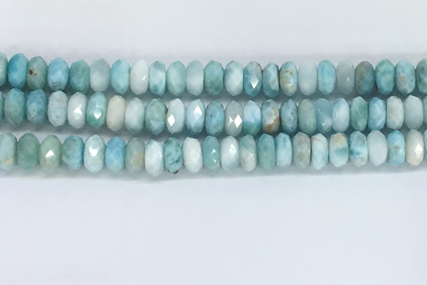 CLR113 15.5 inches 5*8mm faceted rondelle natural larimar beads