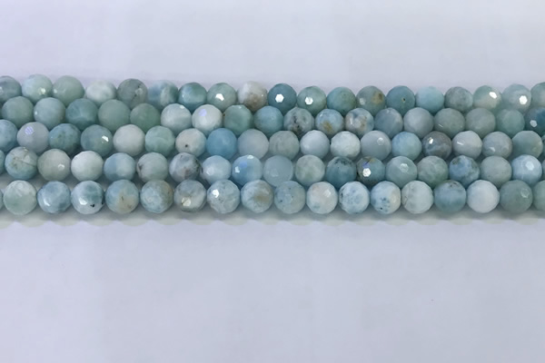 CLR118 15.5 inches 5.5mm faceted round larimar gemstone beads