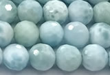 CLR154 15 inches 7mm faceted round larimar gemstone beads