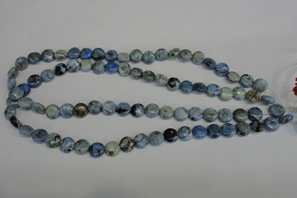 CLR208 15.5 inches 10mm flat round larimar gemstone beads