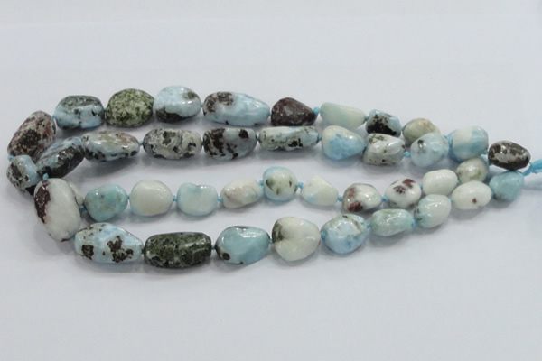 CLR27 15.5 inches nugget natural larimar gemstone beads wholesale