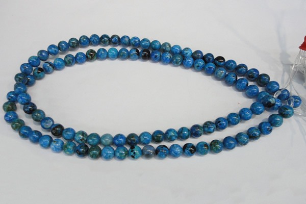 CLR302 15.5 inches 8mm round dyed larimar gemstone beads