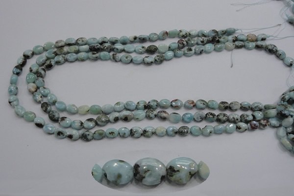 CLR35 15.5 inches 6*8mm oval natural larimar gemstone beads