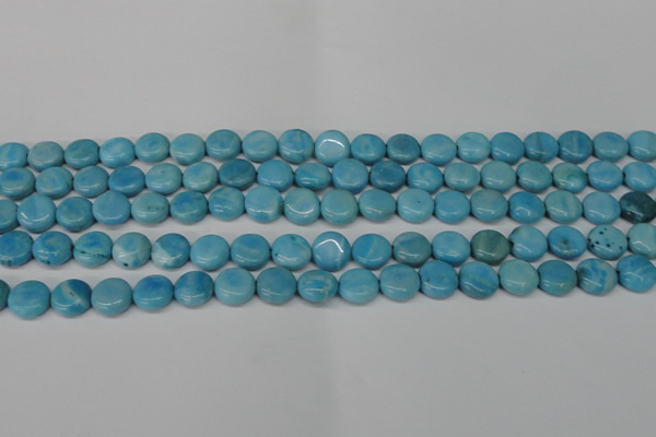 CLR360 15.5 inches 10mm flat round dyed larimar gemstone beads
