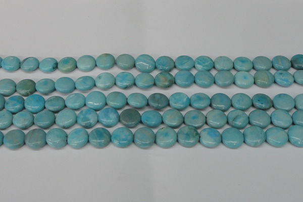 CLR361 15.5 inches 12mm flat round dyed larimar gemstone beads