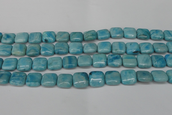 CLR382 15.5 inches 14*14mm square dyed larimar gemstone beads